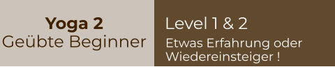 Level 1 & 2 Yoga 2  Geübte Beginner Etwas Erfahrung oder Wiedereinsteiger !